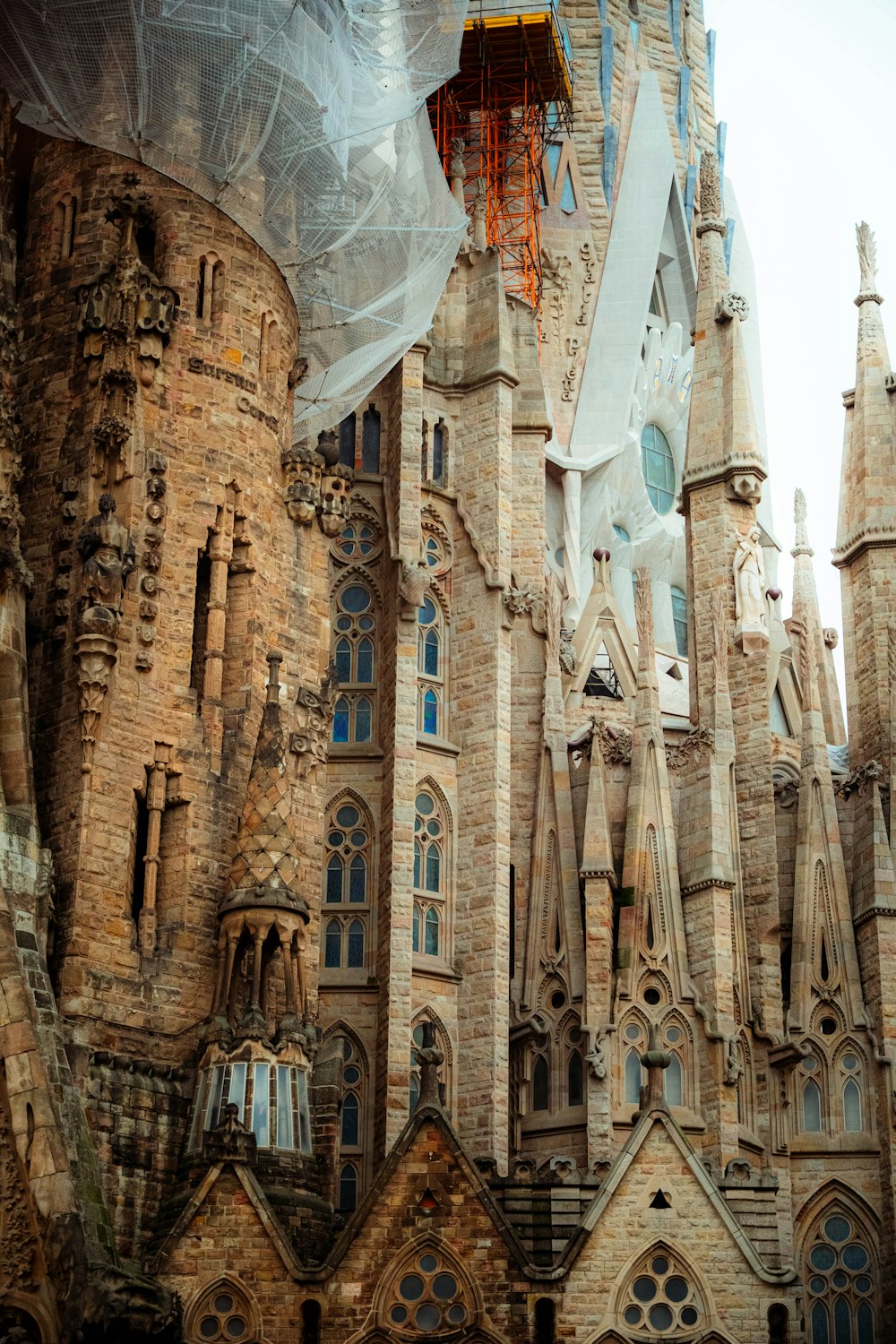 Gaudí's Sagrada Família basilica rising over Barcelona, Spain