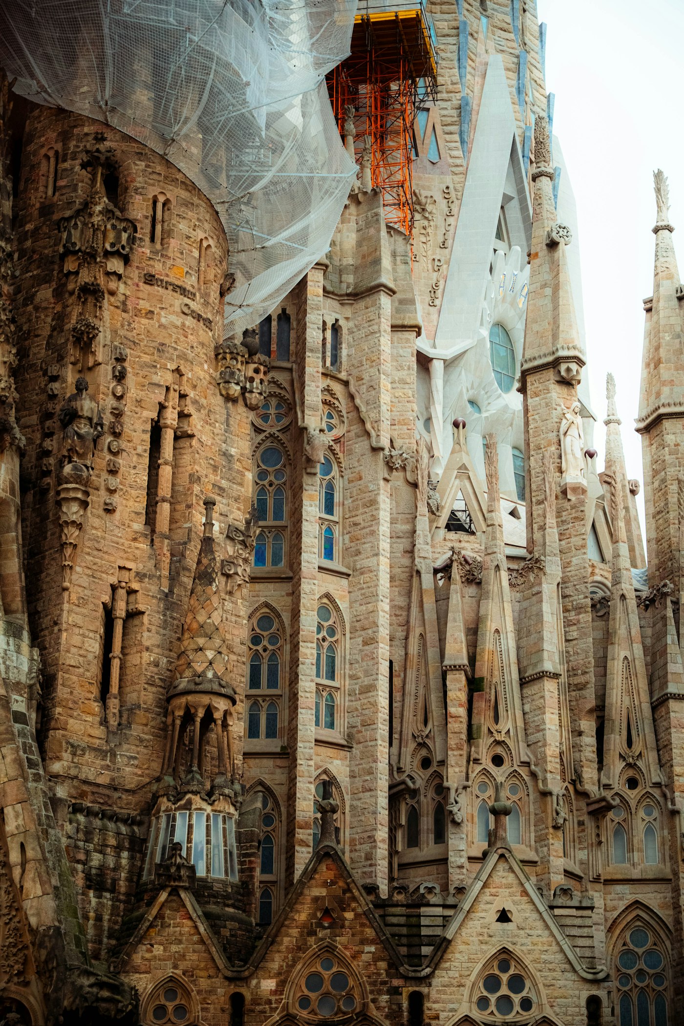 The towers of the Sagrada Familia basilica rising above Barcelona
