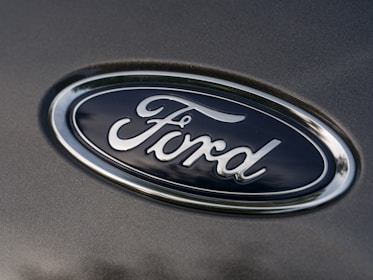 The ford logo is displayed on a vehicle.