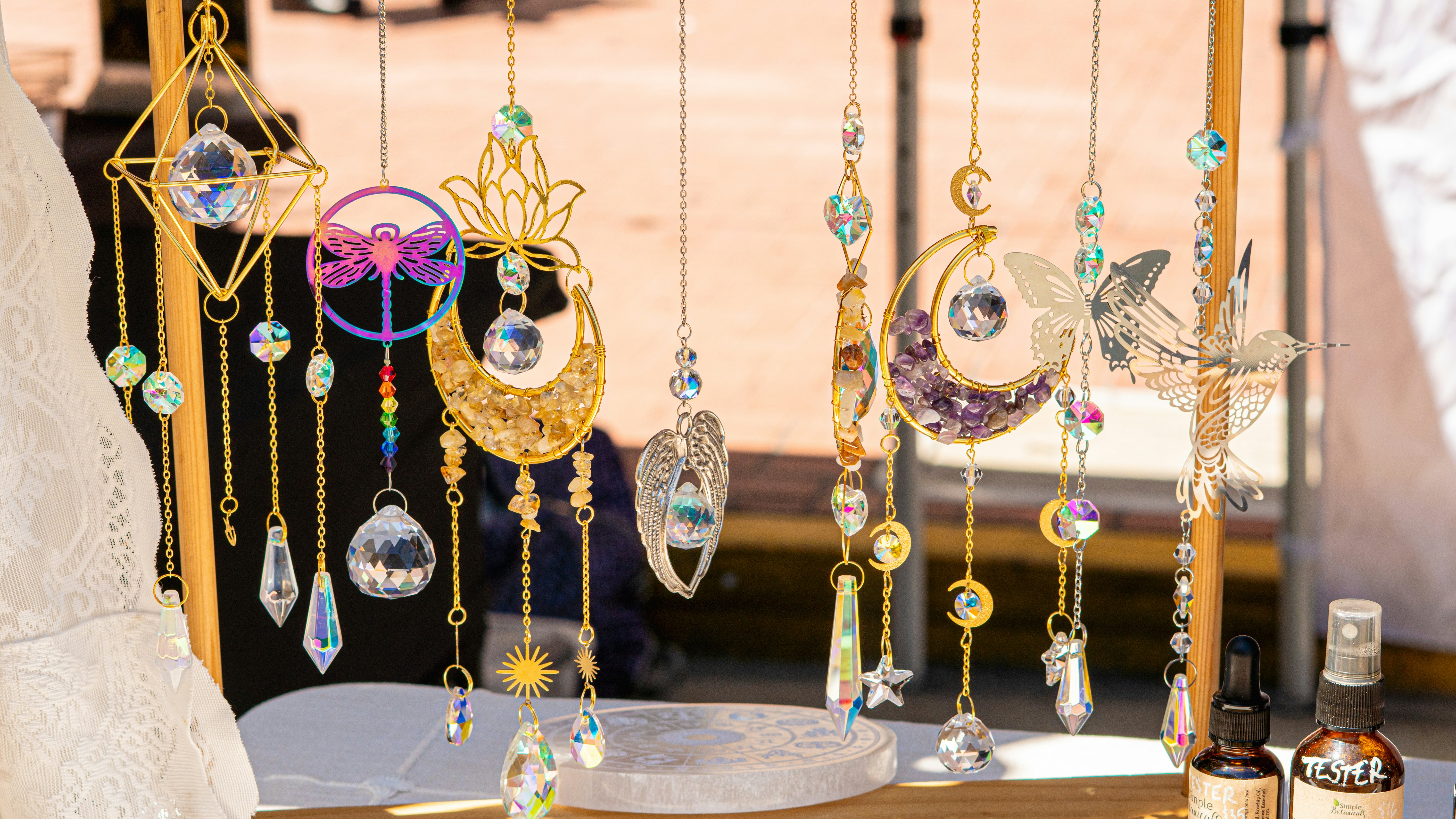 Ornate crystal sun catchers hanging for sale
