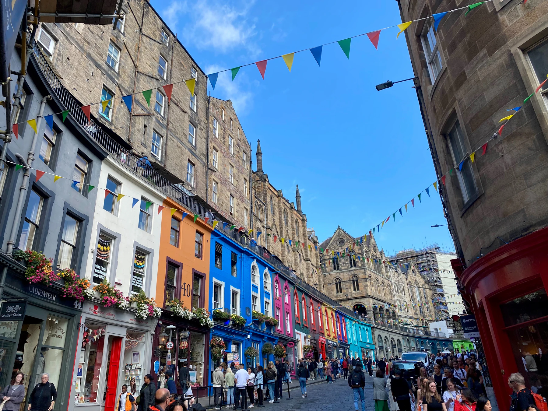 Colourful Victoria Street in Edinburgh