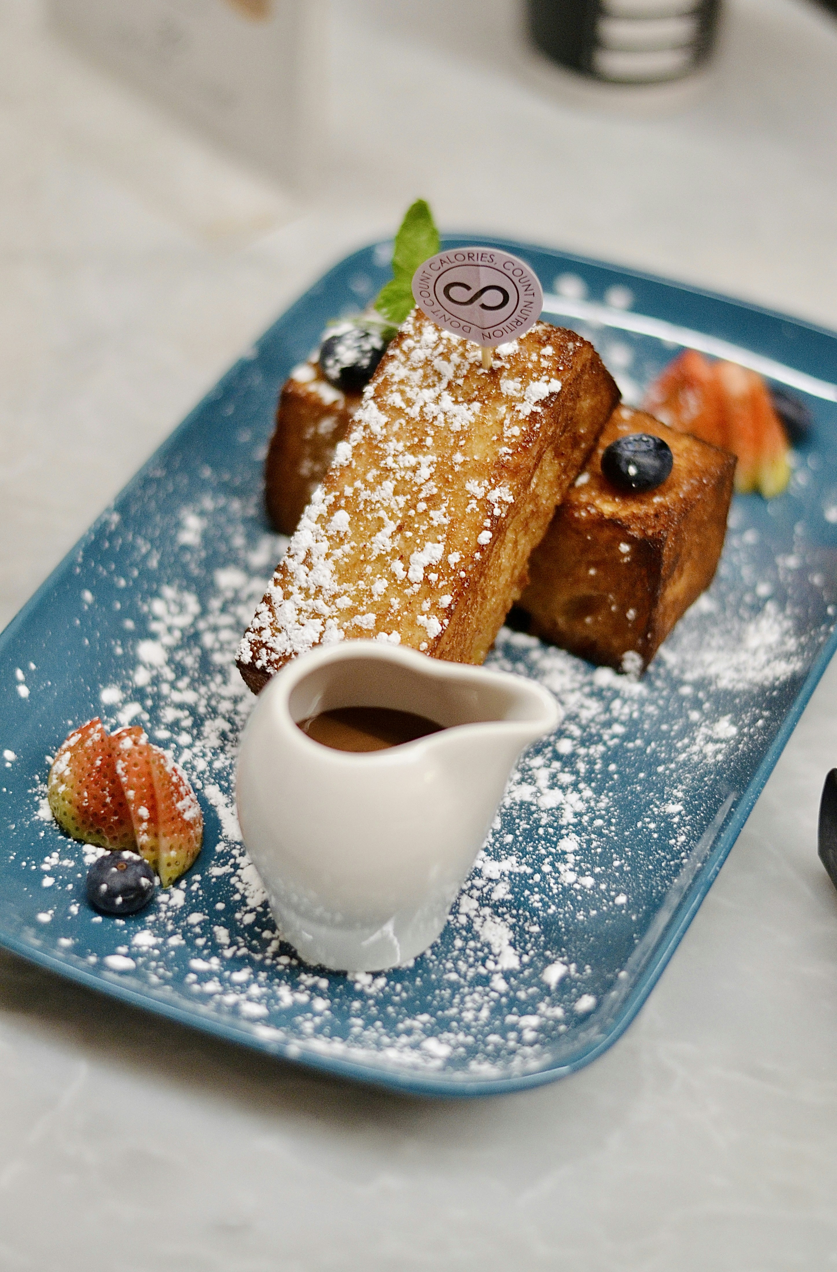 Delicious french toast drizzled with syrup.