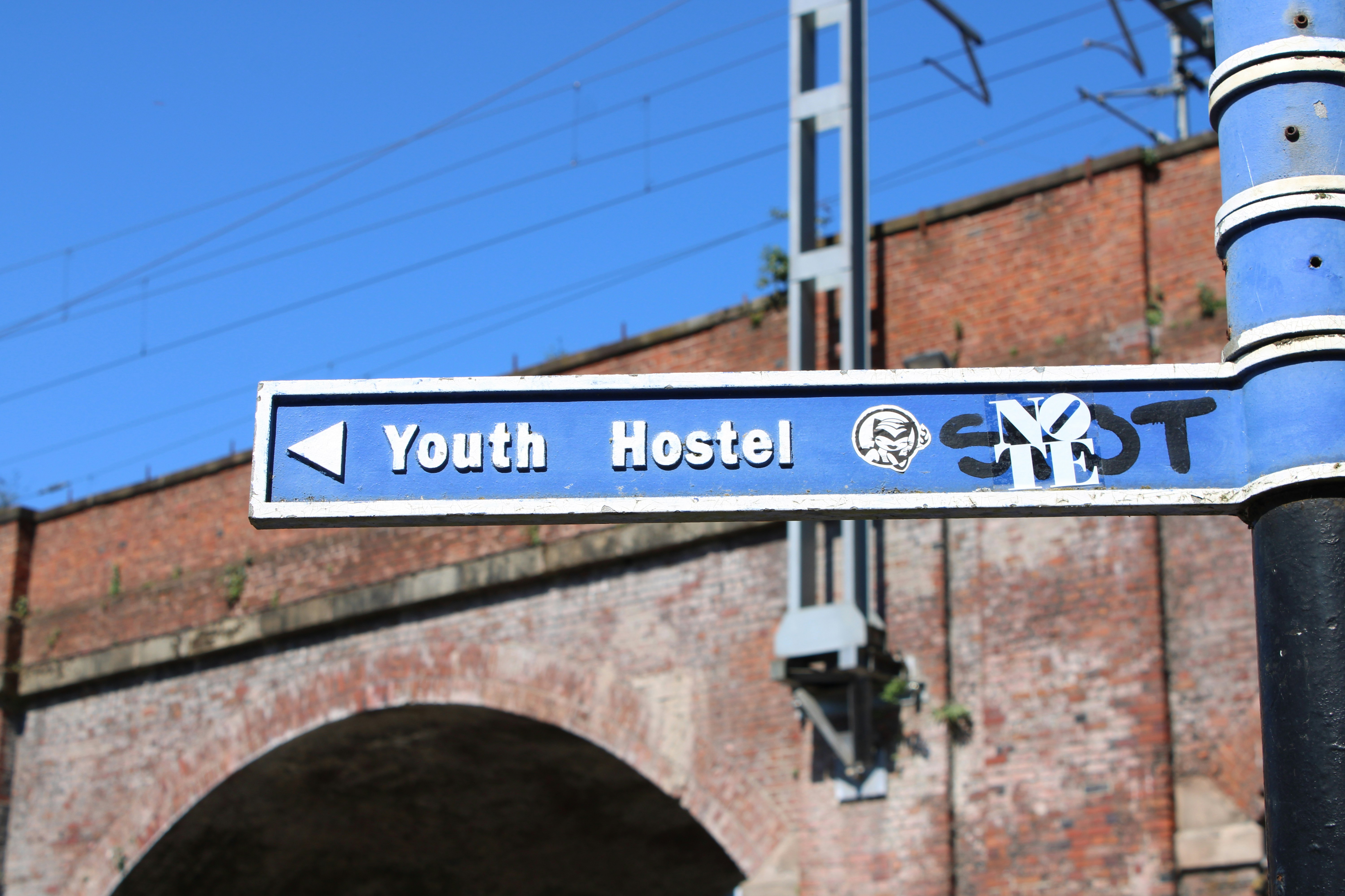 Youth hostel sign