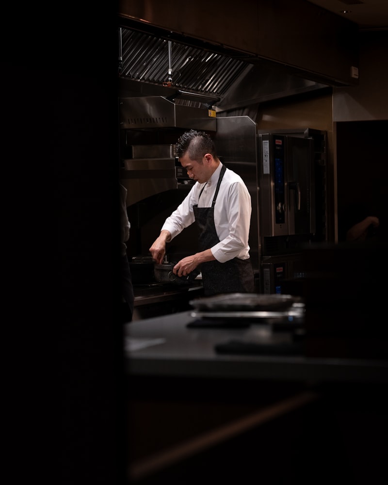 Professional kitchen service in action