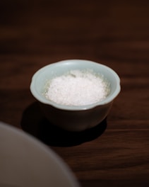 A small dish of salt.