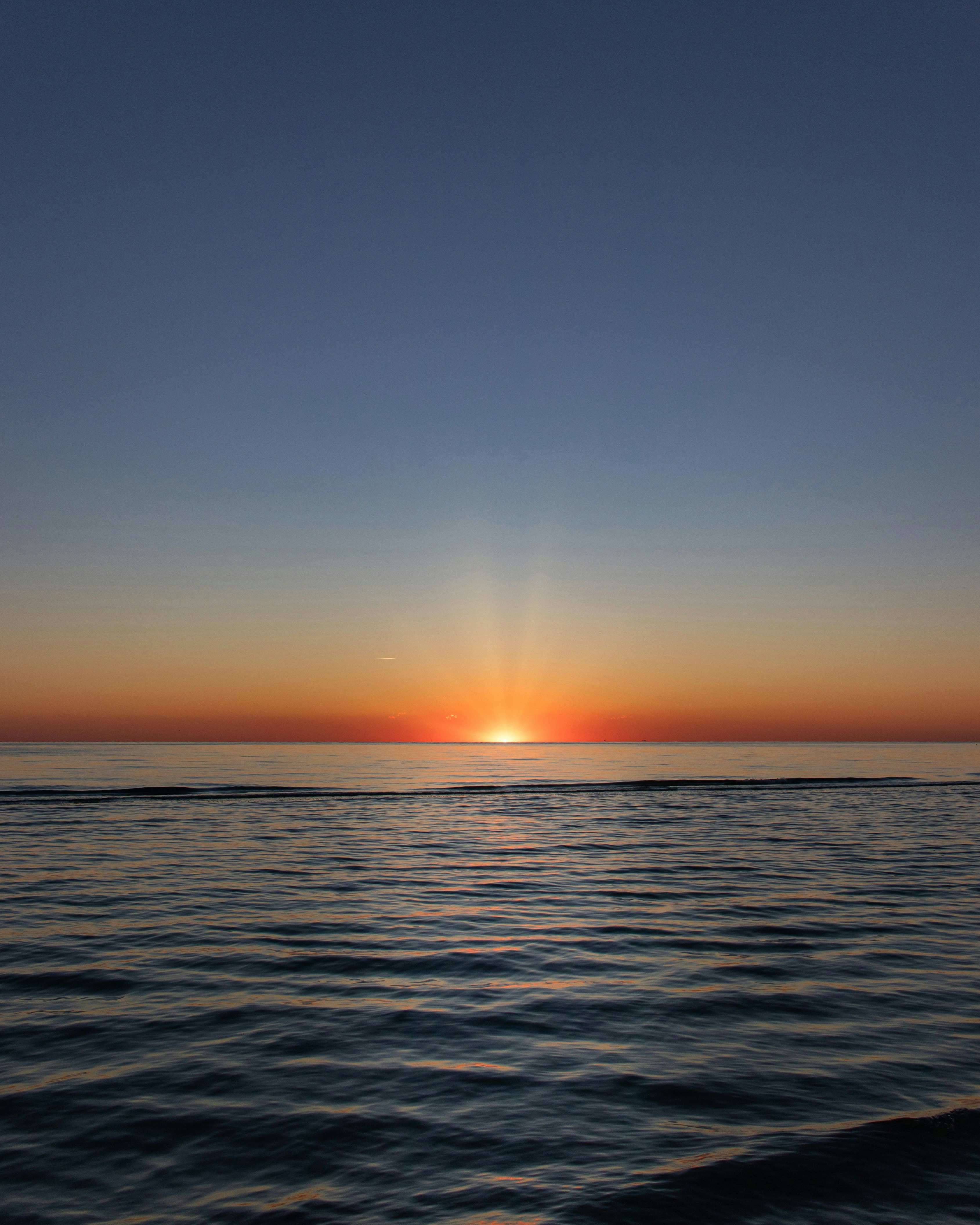 Ocean sunset with a beautiful sky.