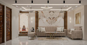 A luxurious, modern living room with exquisite design.