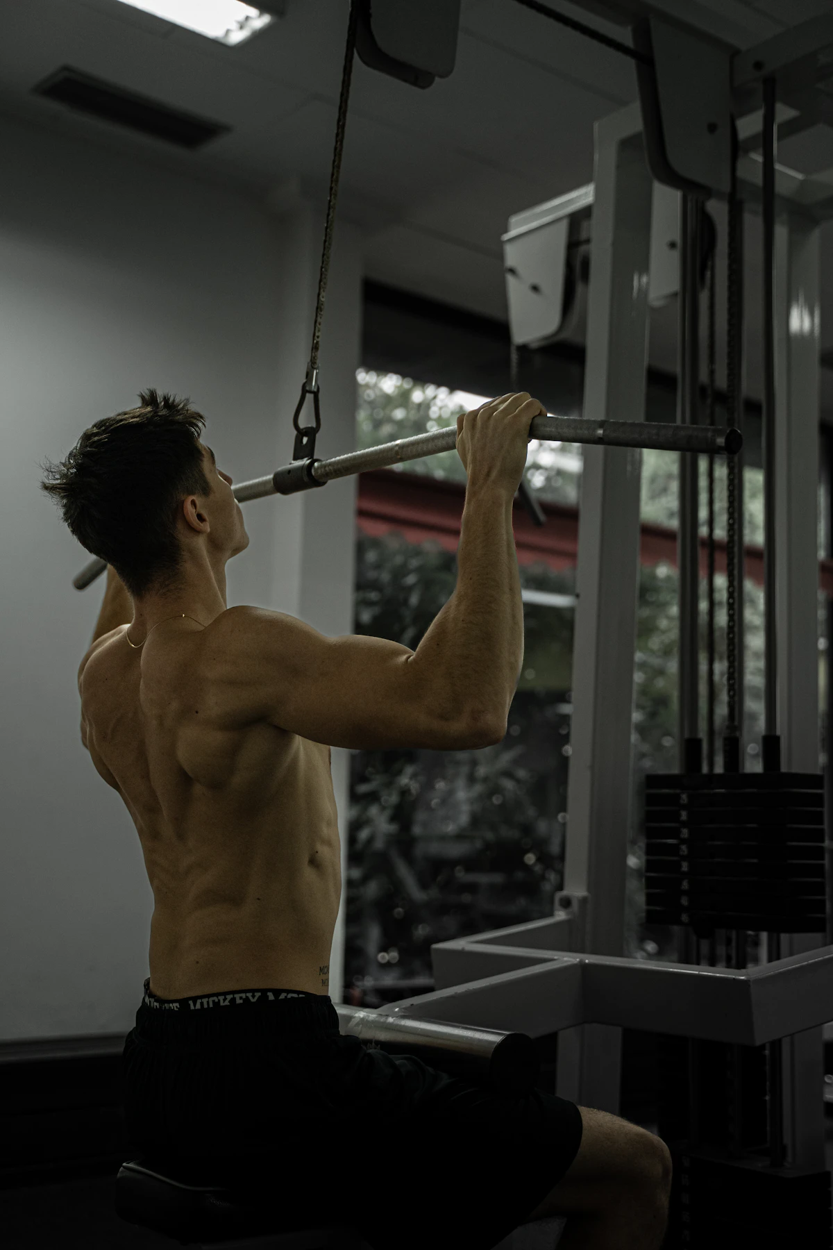Man training at the gym