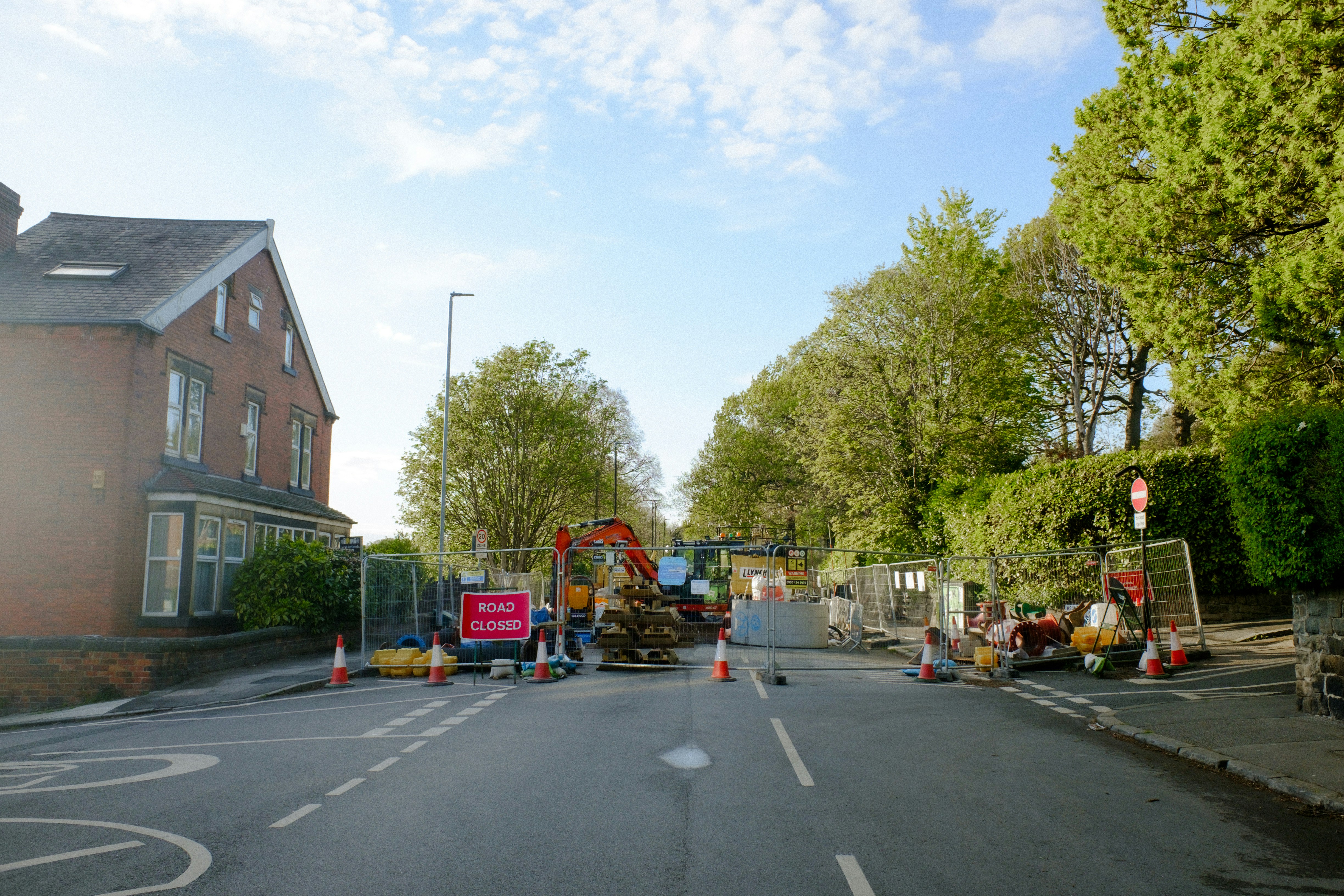 Road closure due to construction on a street.