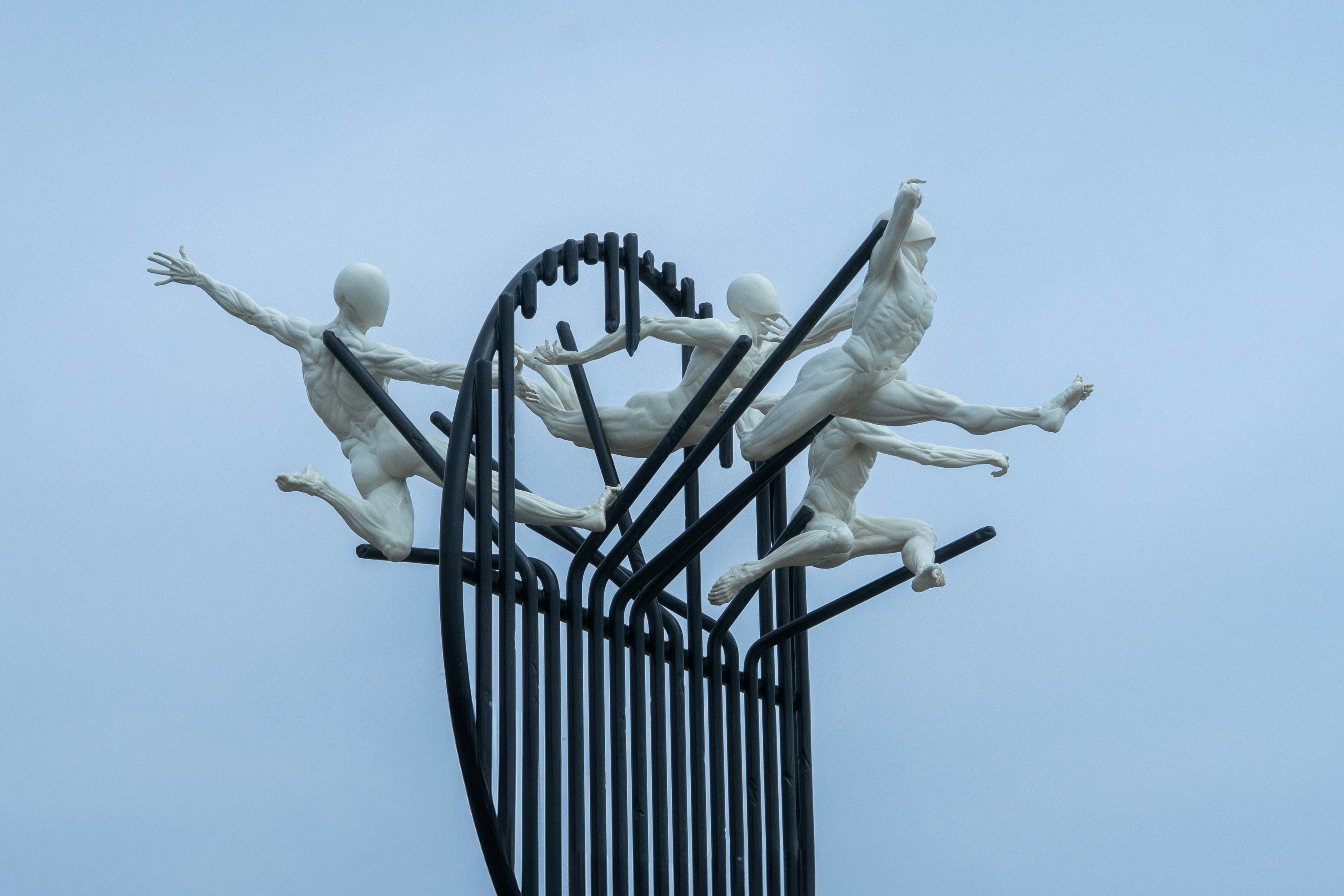Sculpture of figures in motion
