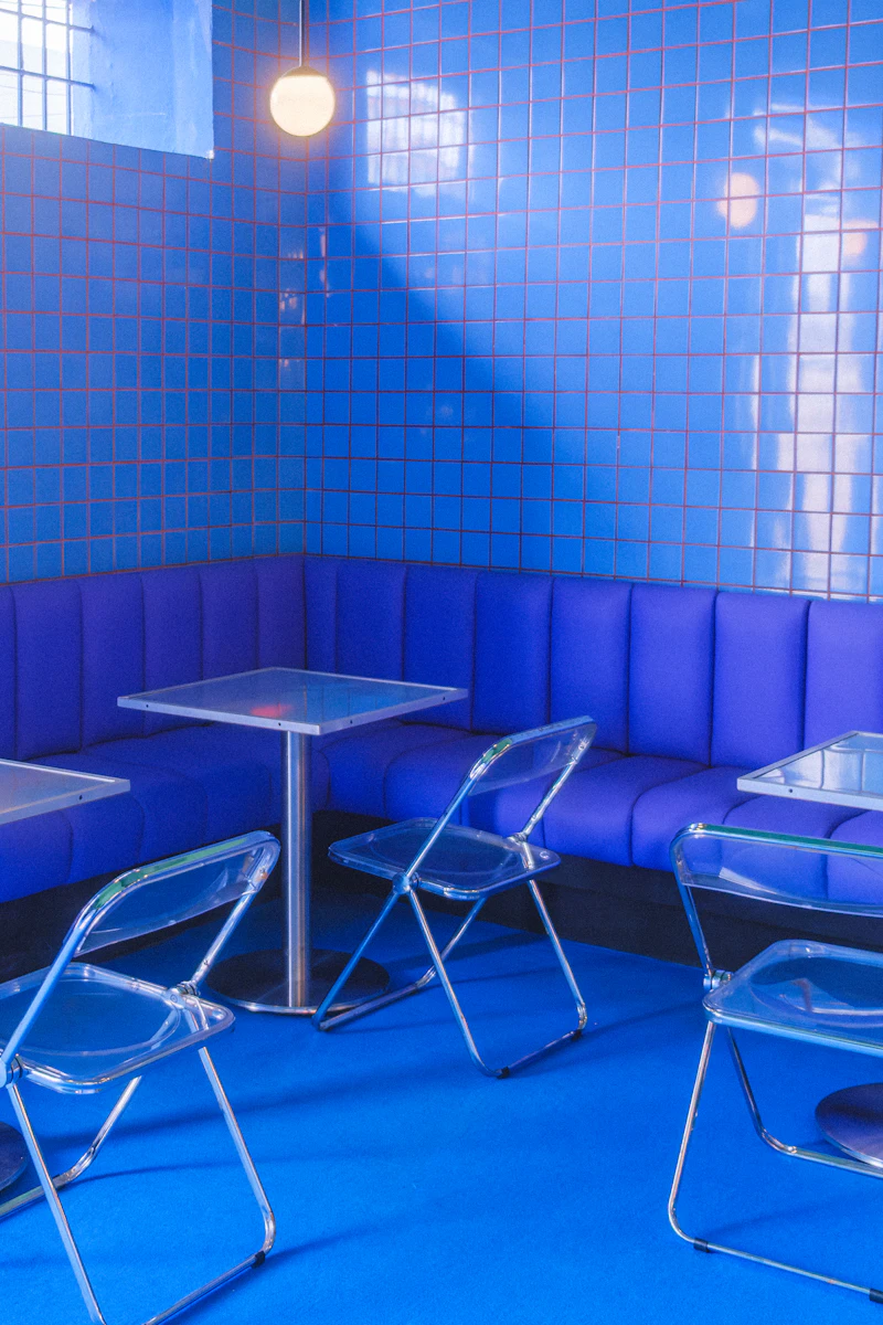 Modern restaurant interior with ambient lighting