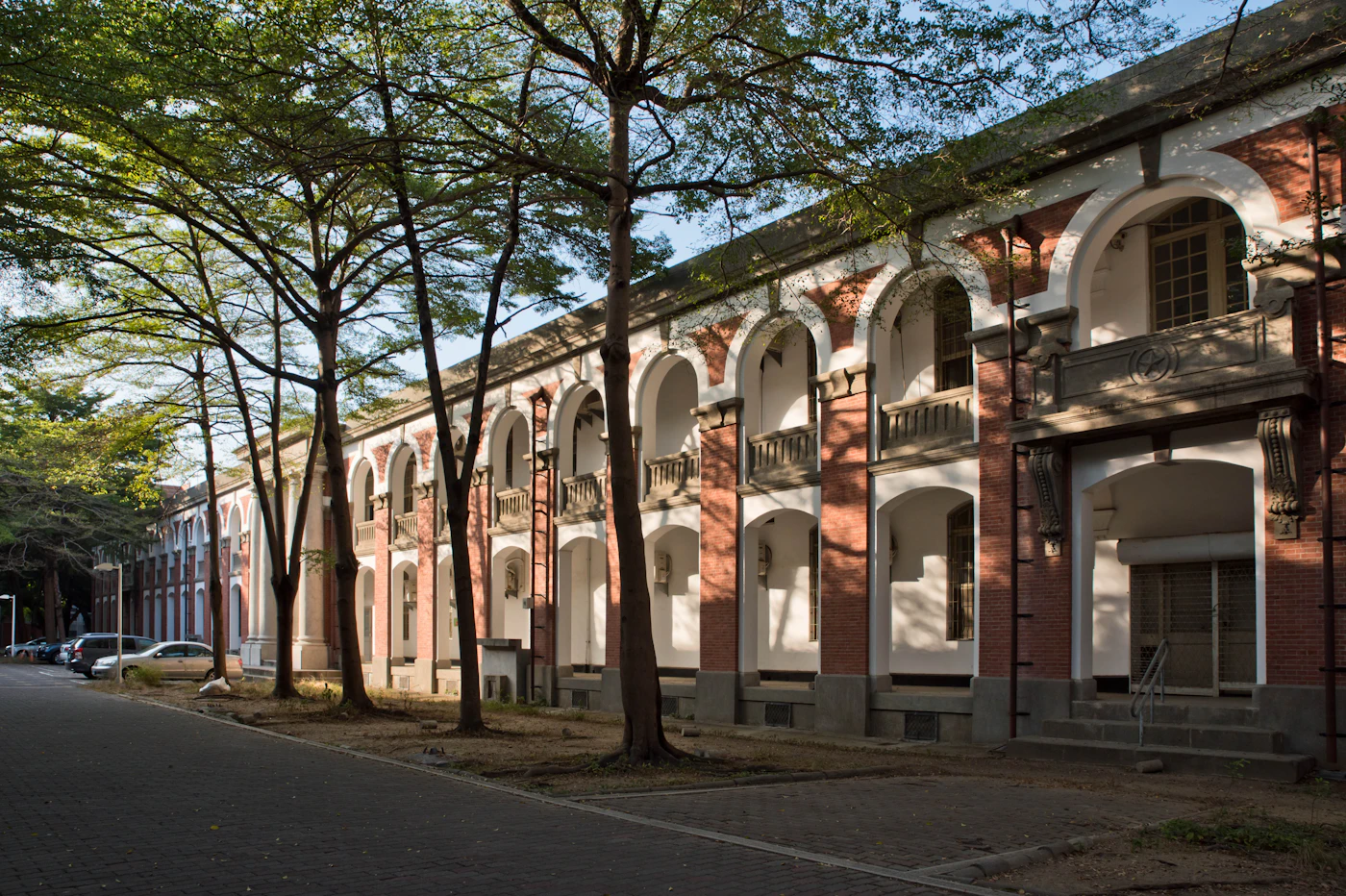 An old arched-window heritage building in Tainan, Taiwan