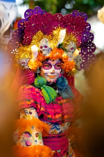 Woman in a day of the dead costume.