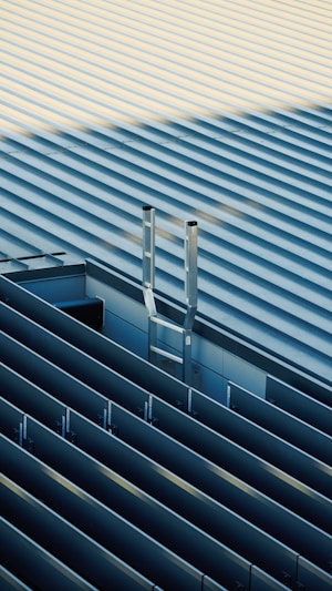 A ladder leads to the roof.