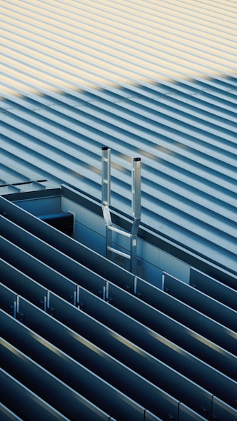 A ladder leads to the roof.