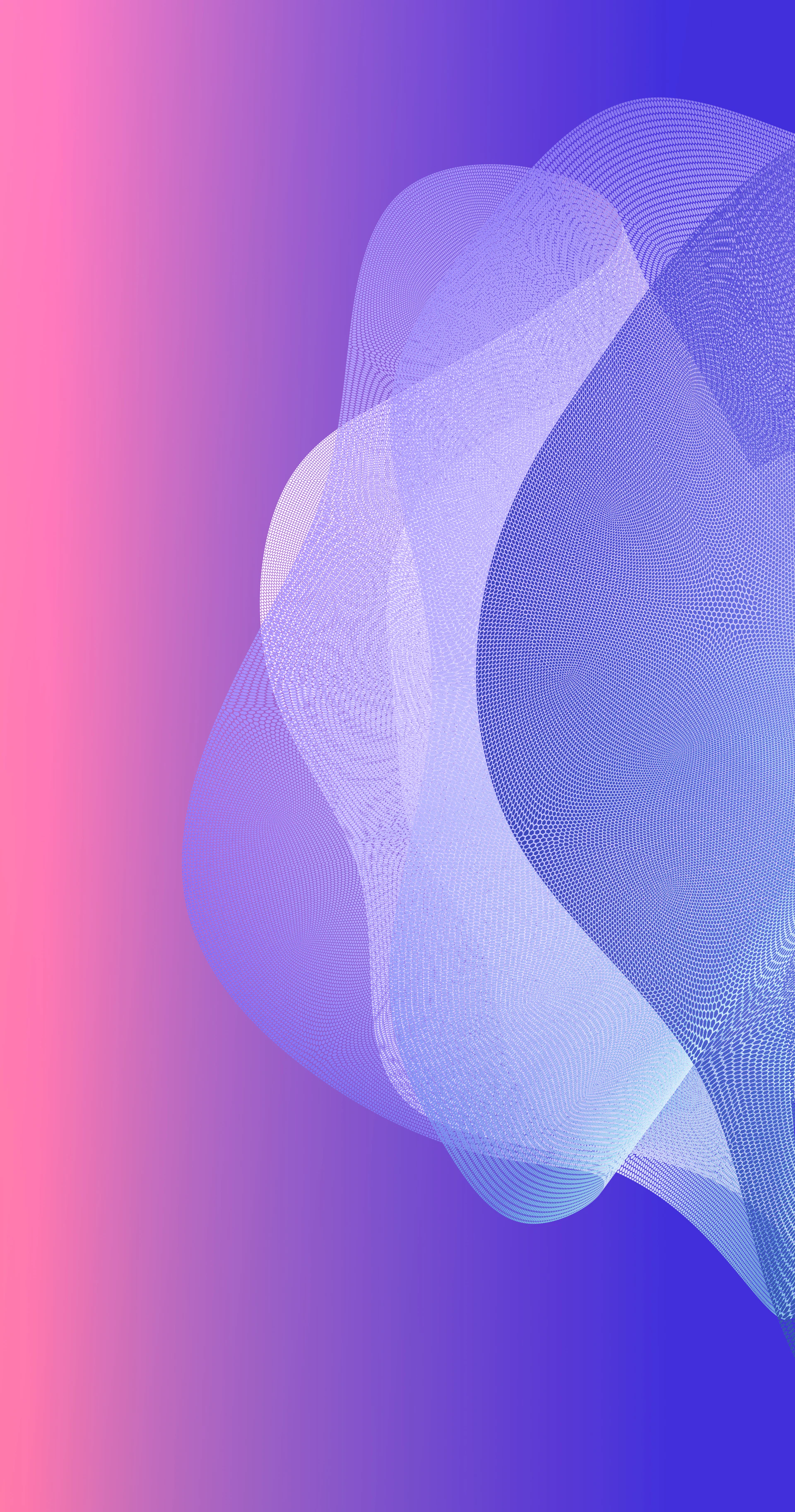 Abstract artwork featuring wavy white lines.