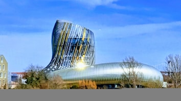 Modern architectural building with a unique shape.