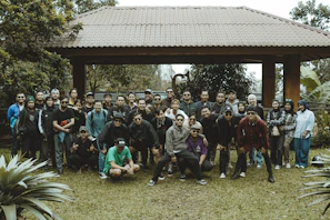 A large group of people posing for a picture.