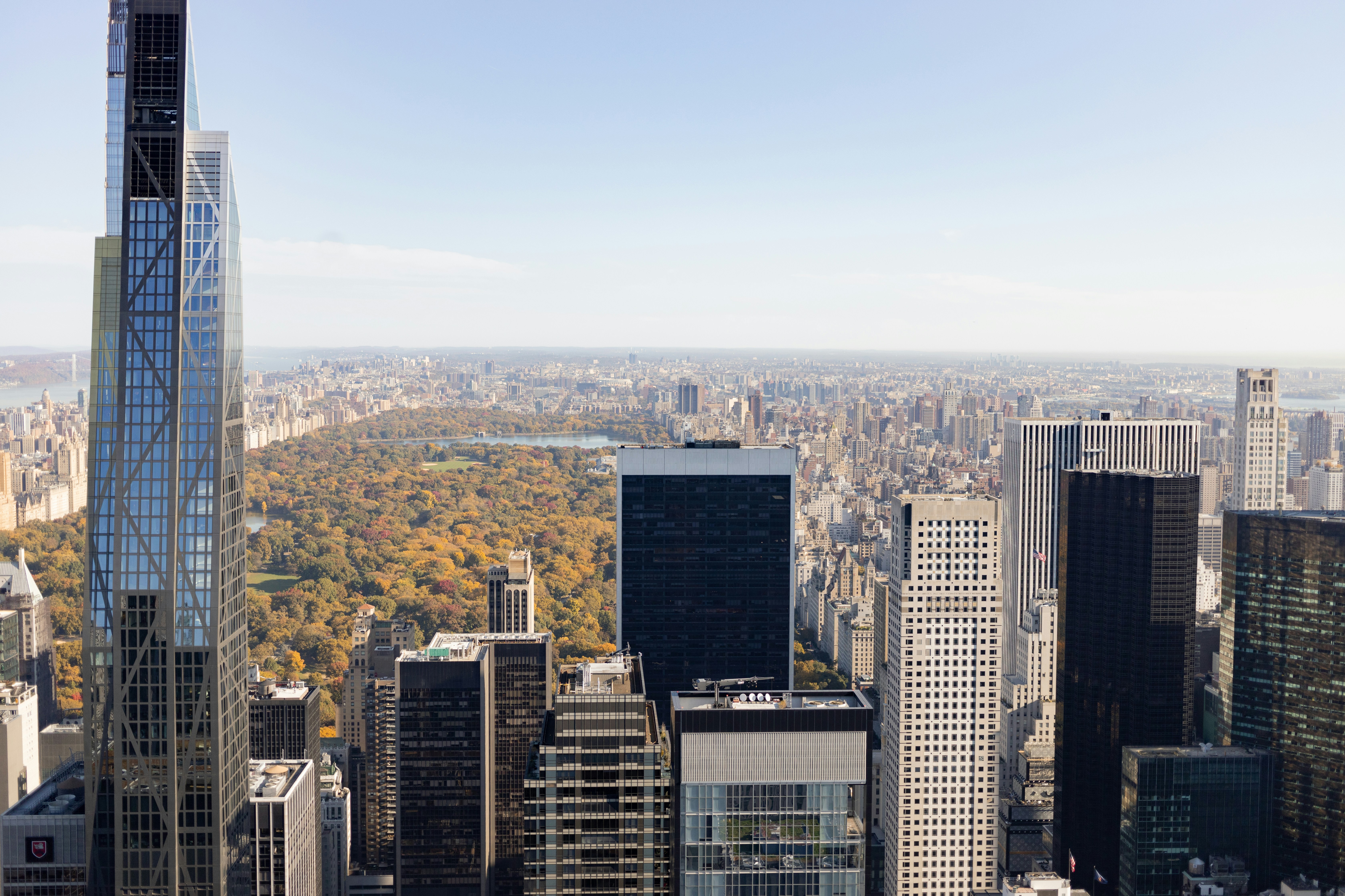 Una veduta aerea dello skyline di New York City.