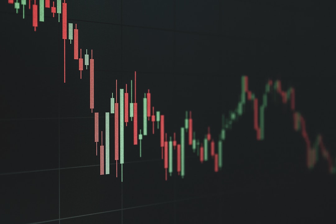 Stock market chart shows a declining trend.,