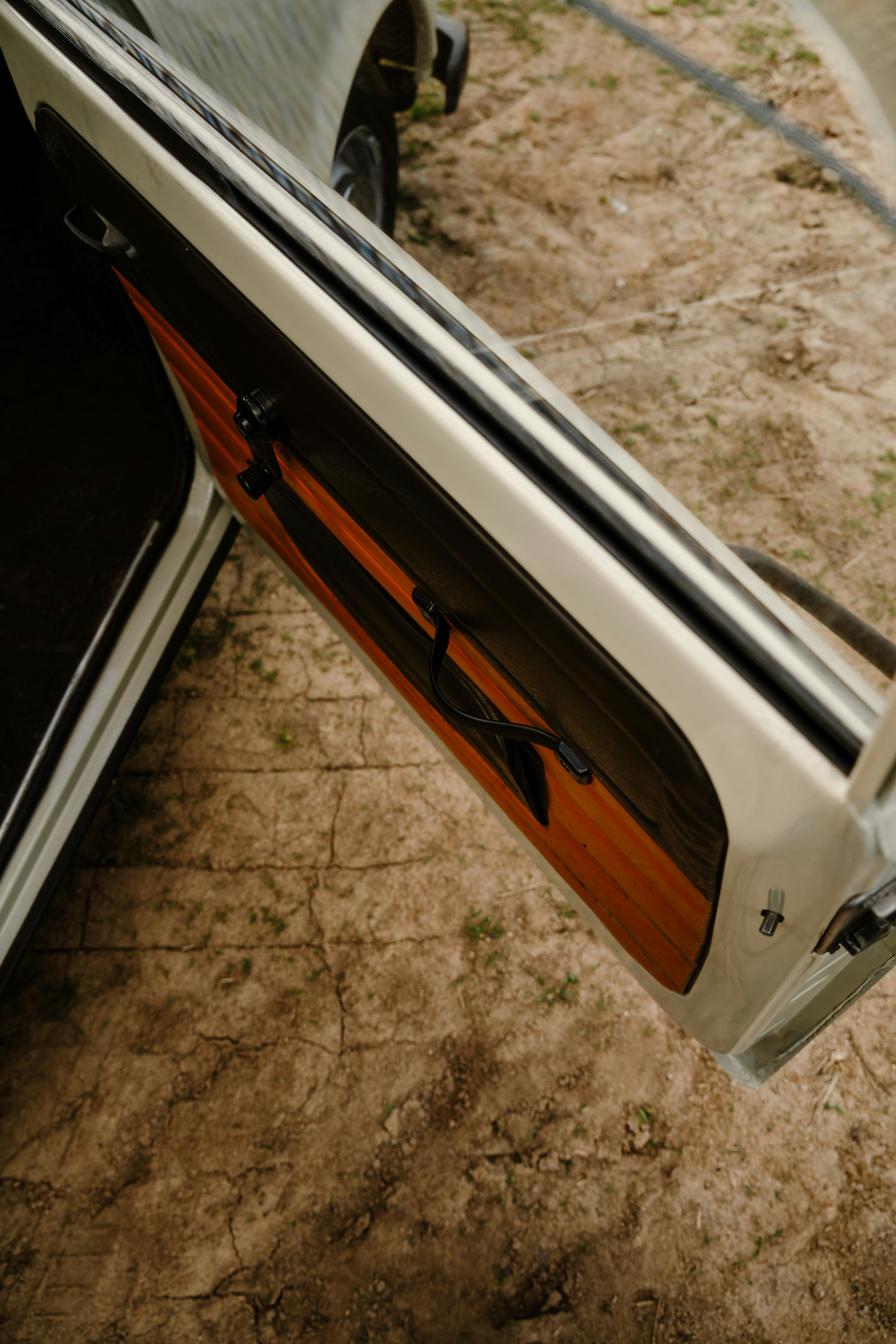Car door opened to reveal its interior.