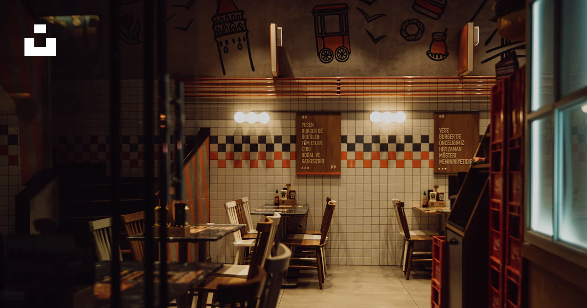 Empty Rauntant Table Inside Empty restaurant interior with tables and chairs. photo – Free Travel ...