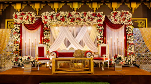Beautiful Indian wedding decoration with flowers