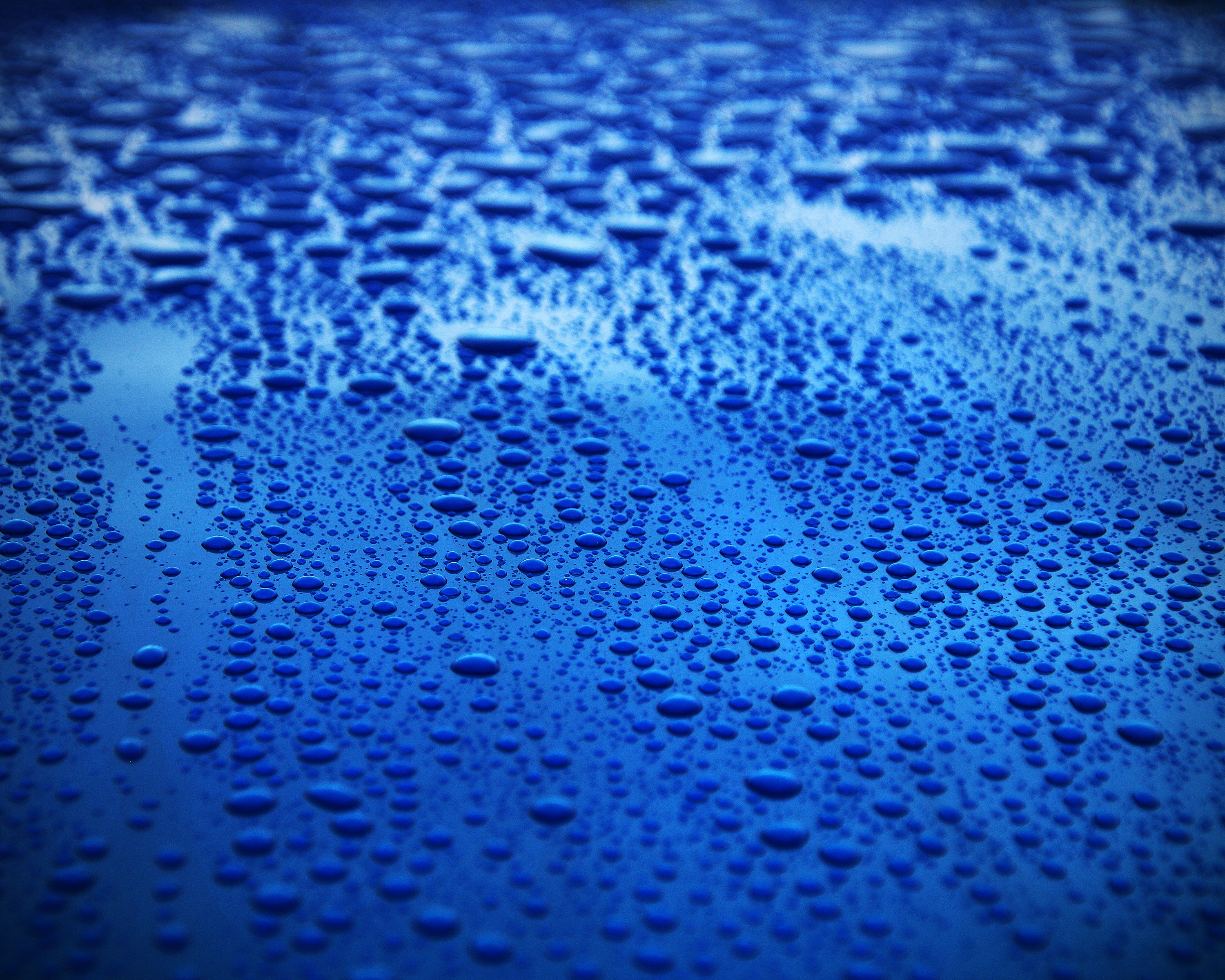 Image of a car hood painted with european blue paint