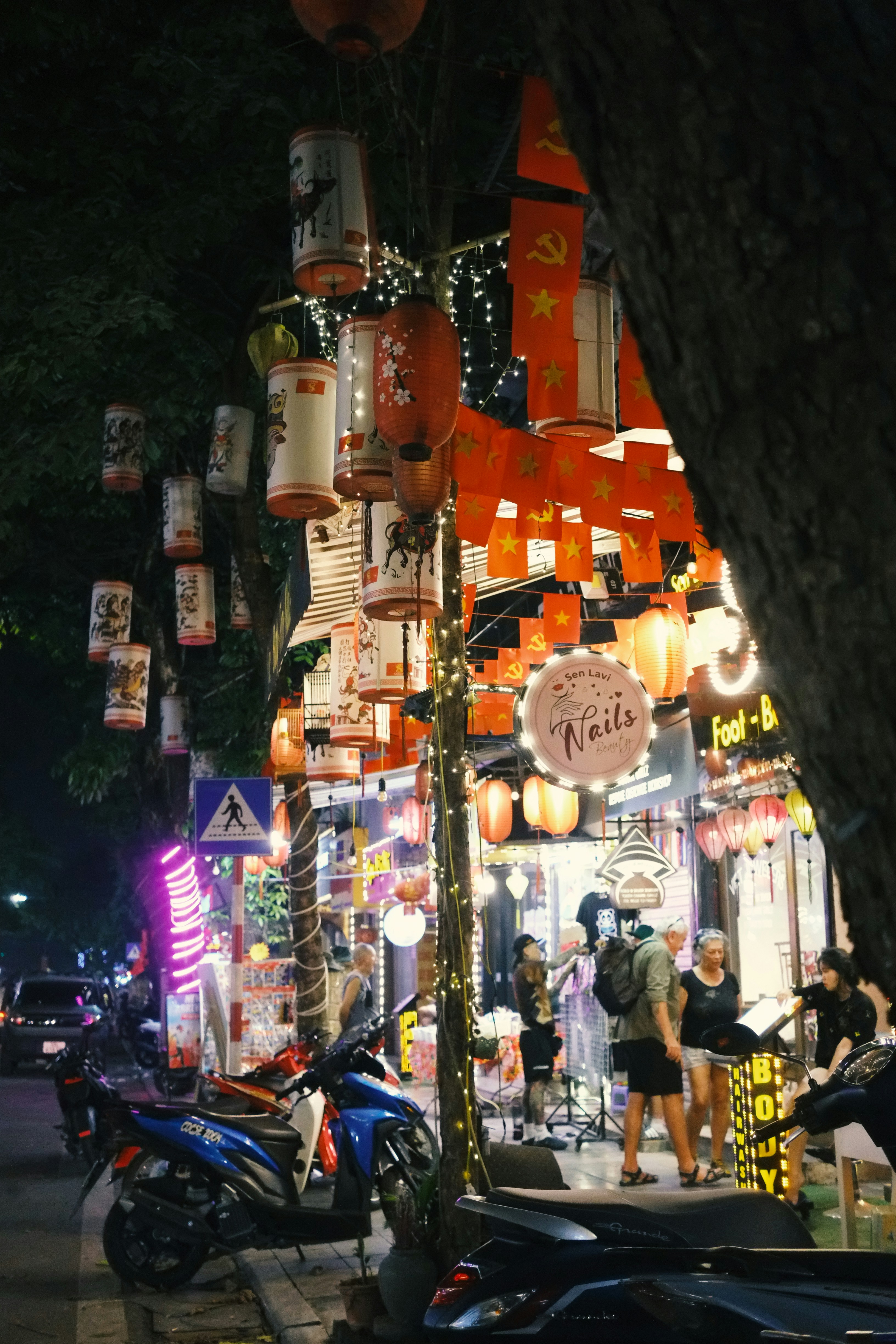 Bon Odori dance and lanterns at Japanese summer festival