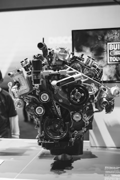 A detailed image of a ford engine displayed.