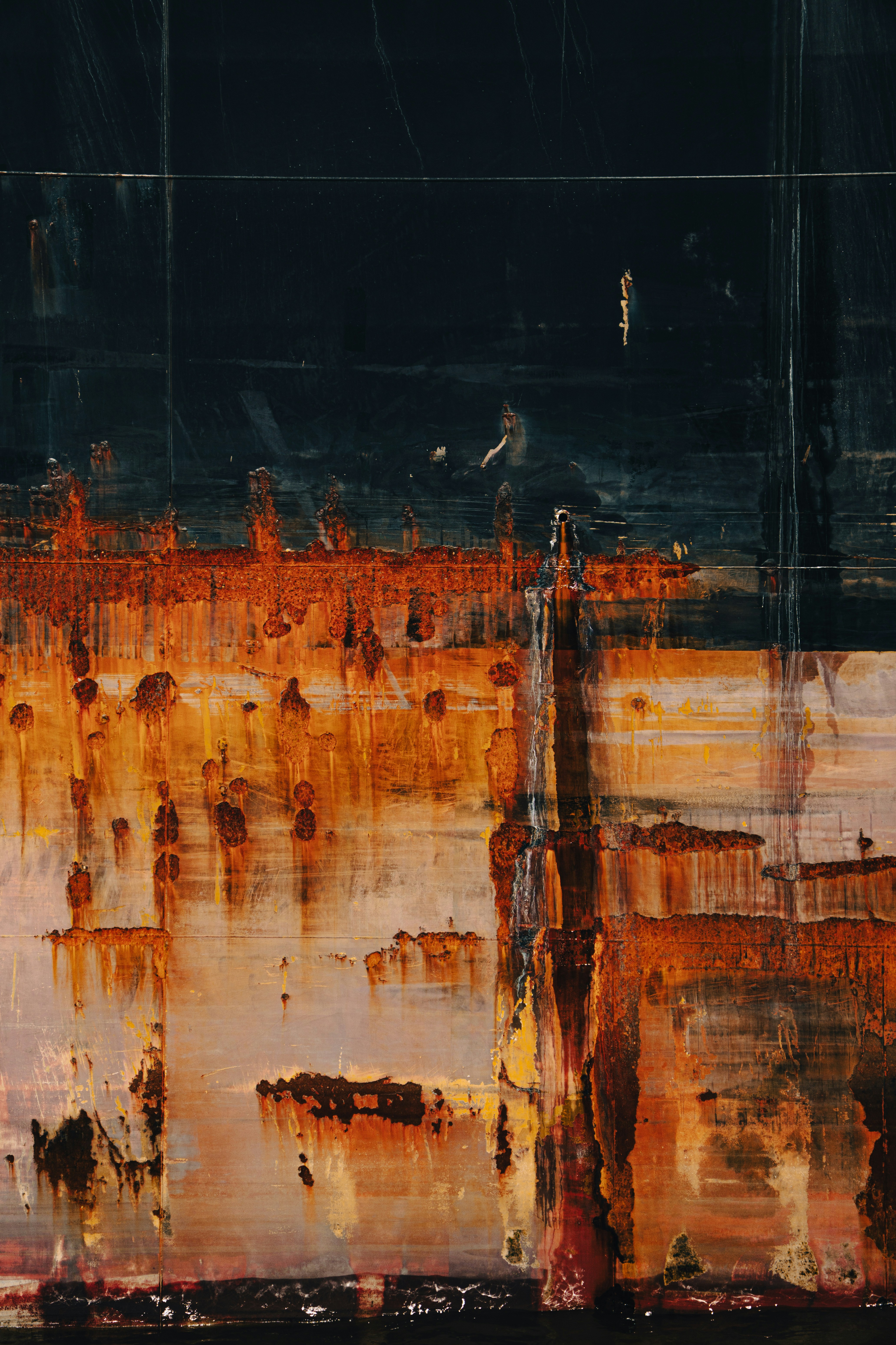 Abstract painting shows contrasting colors and textures. photo – Free ...