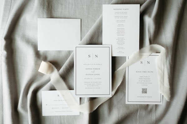 Wedding stationery detail — Jade Marie Events custom design