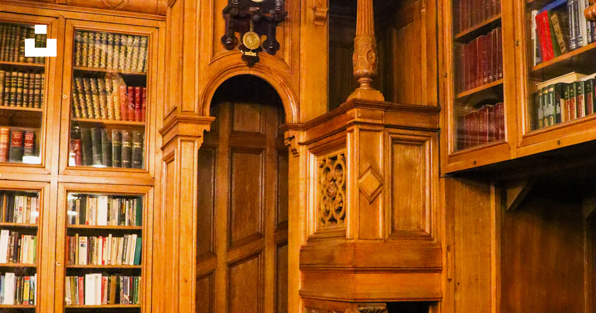 A classic, wooden library with built-in features. photo – Free Image on ...