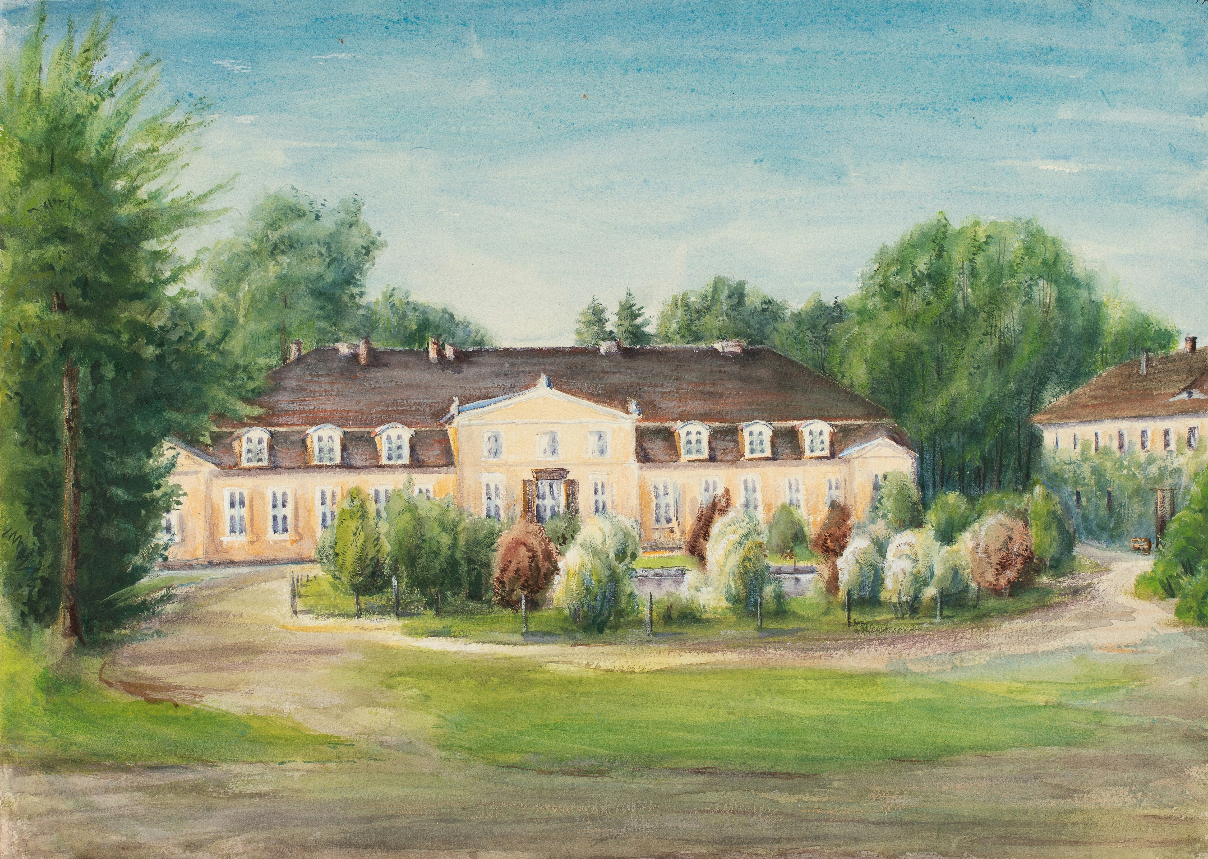 Title: Hann von Weyhern, Adelaide (geb. Kahle): Bellin (Kr. Königsberg/Nm.), Gutshof mit Herrenhaus und Wirtschaftsgebäude - Bl. 12 Creator: Adelaide Hann von Weyhern (1840-1919) Date: 16.07.1905 Providing institution: City Museum Berlin Aggregator: German Digital Library Providing Country: Germany Puiblic Domain Hann von Weyhern, Adelaide (geb. Kahle): Bellin (Kr. Königsberg/Nm.), Gutshof mit Herrenhaus und Wirtschaftsgebäude - Bl. 12 - City Museum Berlin, Germany - Public Domain.