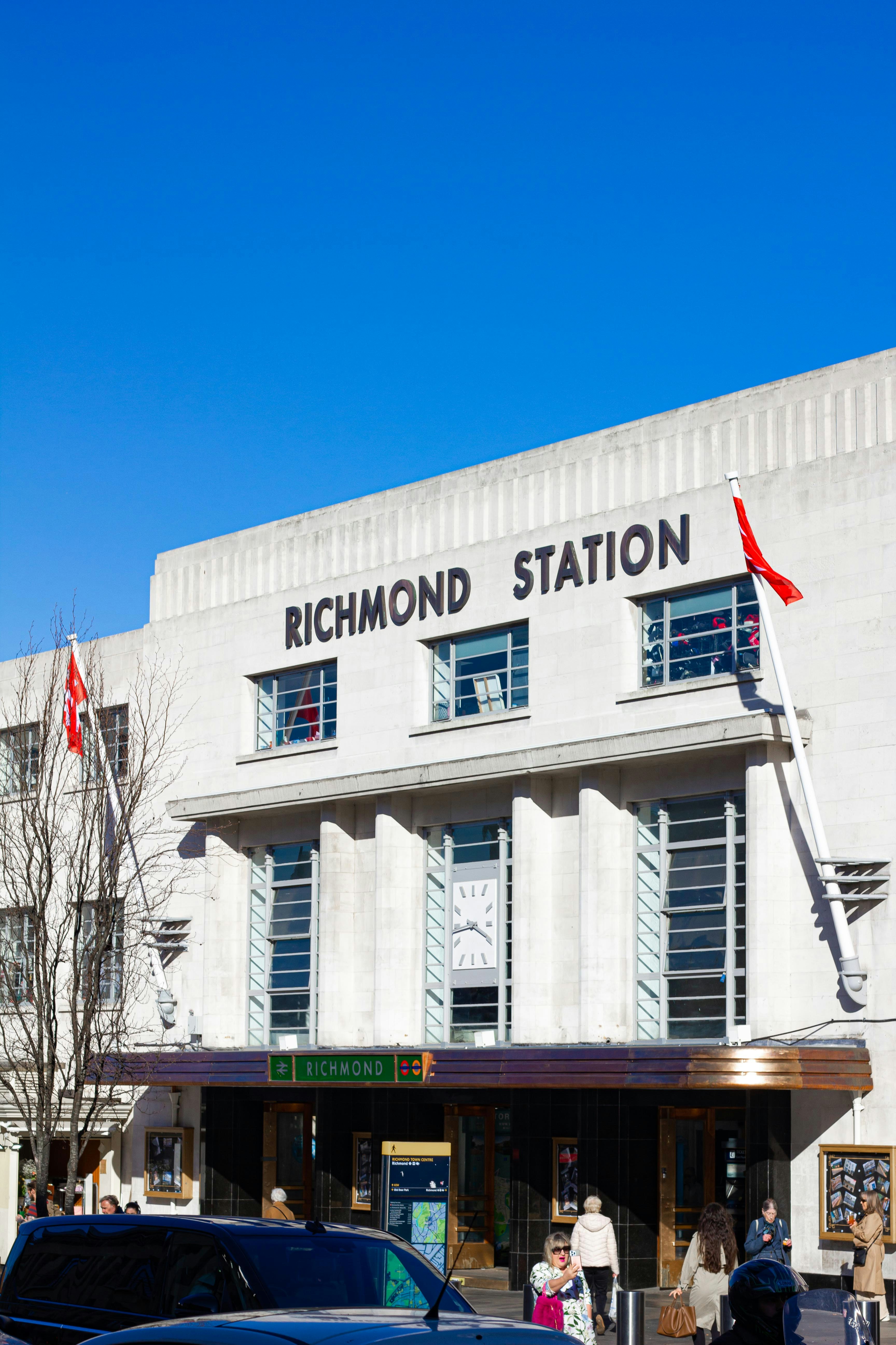 Richmond station is shown on a sunny day
