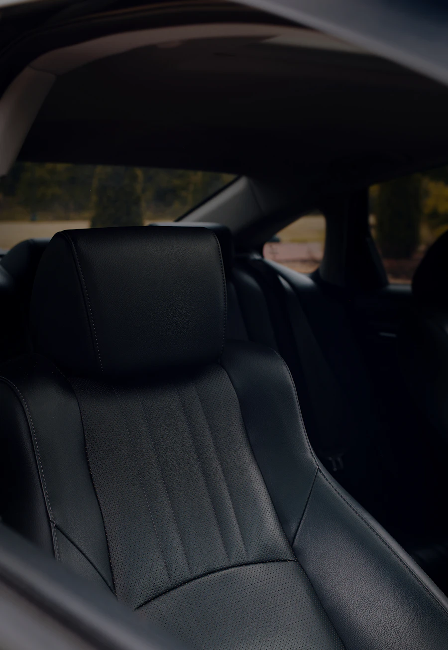 Executive SUV interior, quilted rear leather seating