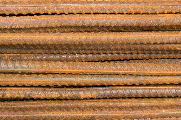 Steel rebar at a construction site