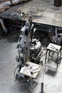A machine is set up in an industrial workshop.