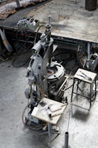 A machine is set up in an industrial workshop.