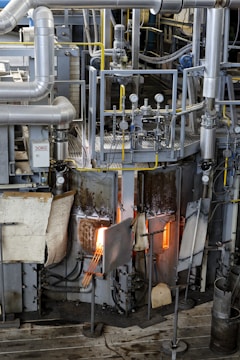Industrial machinery and equipment inside a factory.