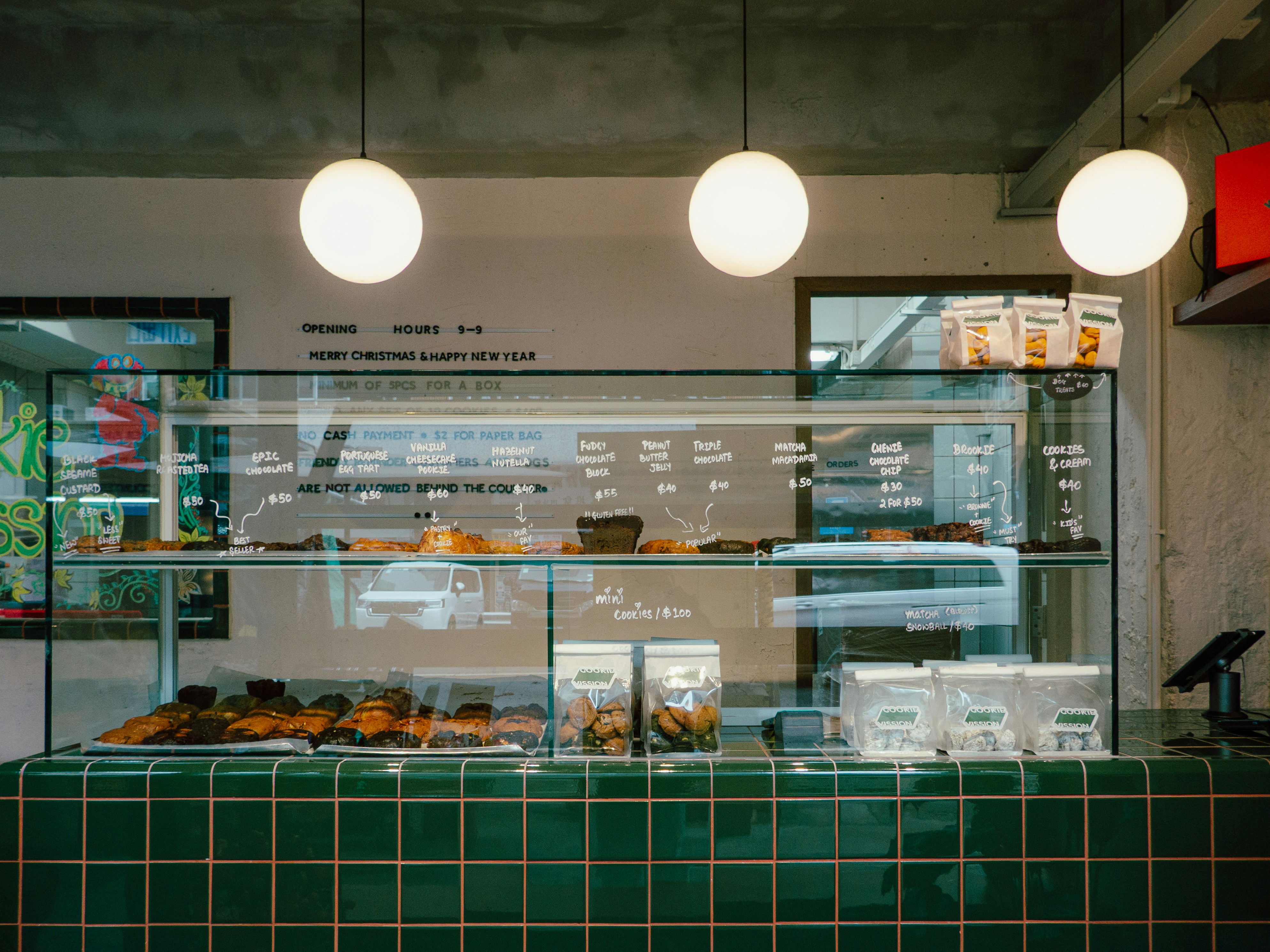 Warm bakery interior with fresh bakes