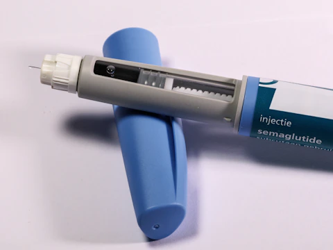 A semaglutide injection pen is shown.