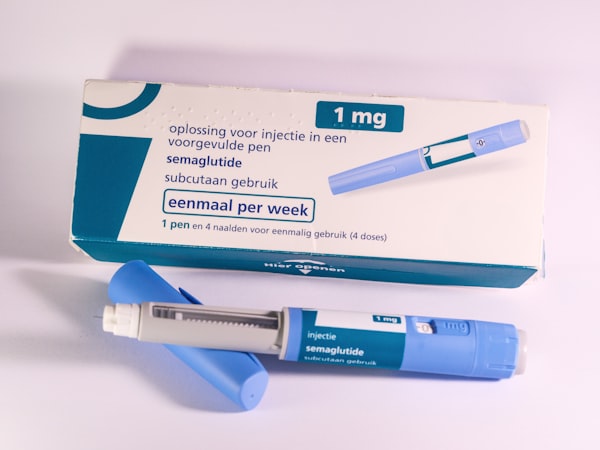 Semaglutide injection pen with medication packaging