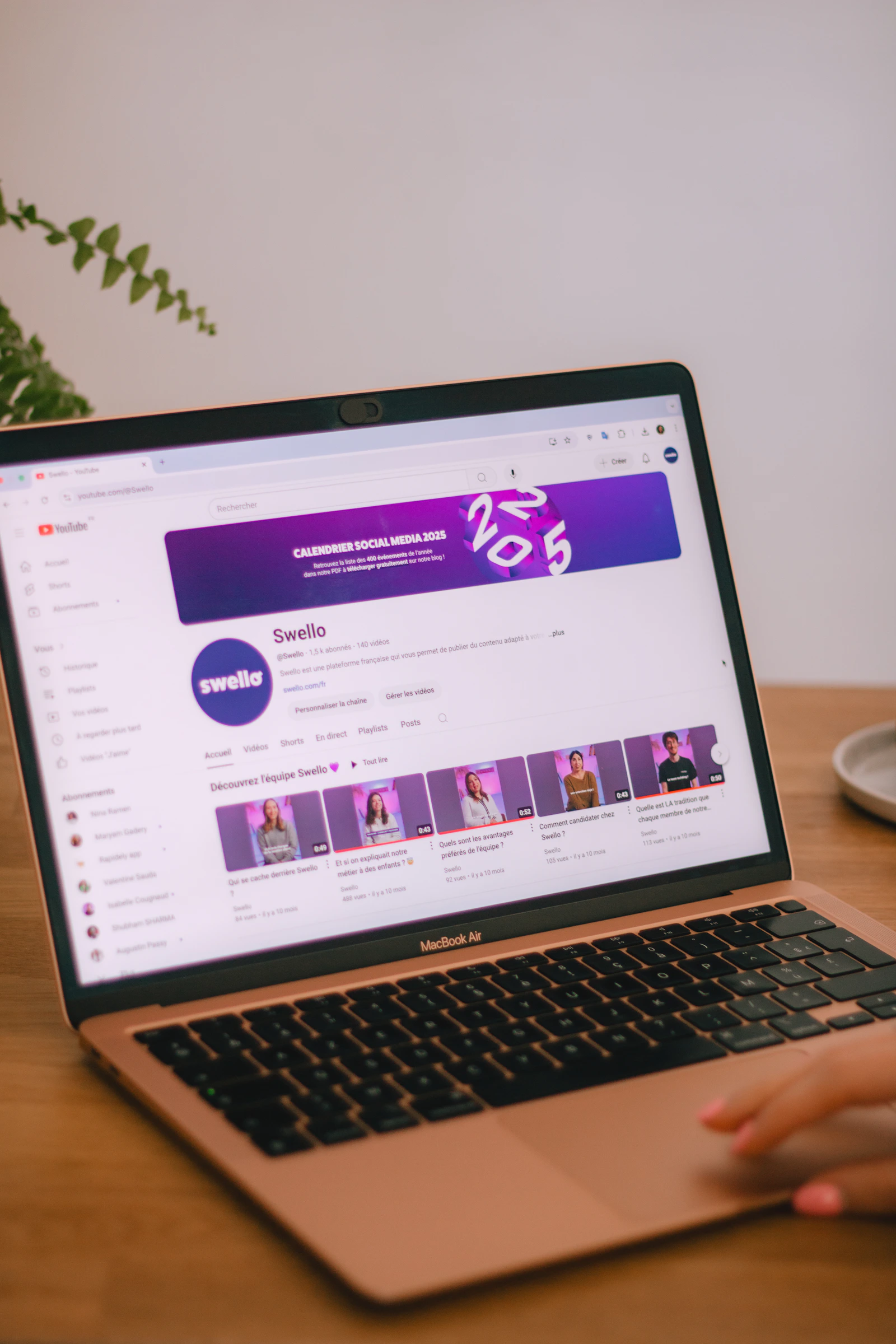 YouTube service workspace