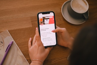 Someone is looking at a phone screen.