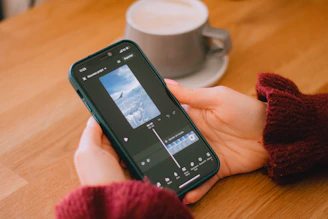 Someone is editing a video on their phone.