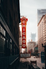 The chicago theater sign stands tall in the city.