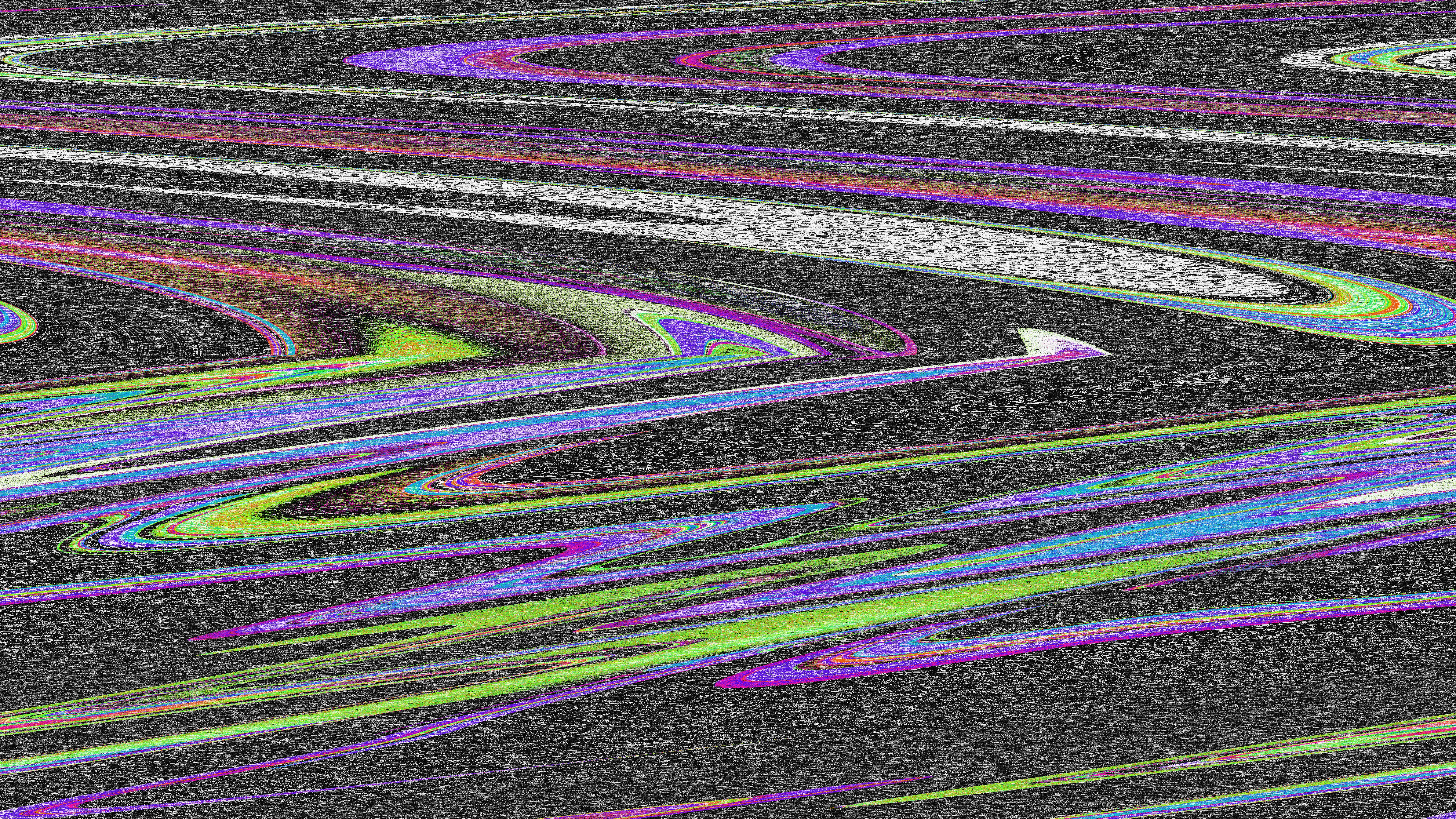 Wavy lines in varied colors form an abstract pattern.