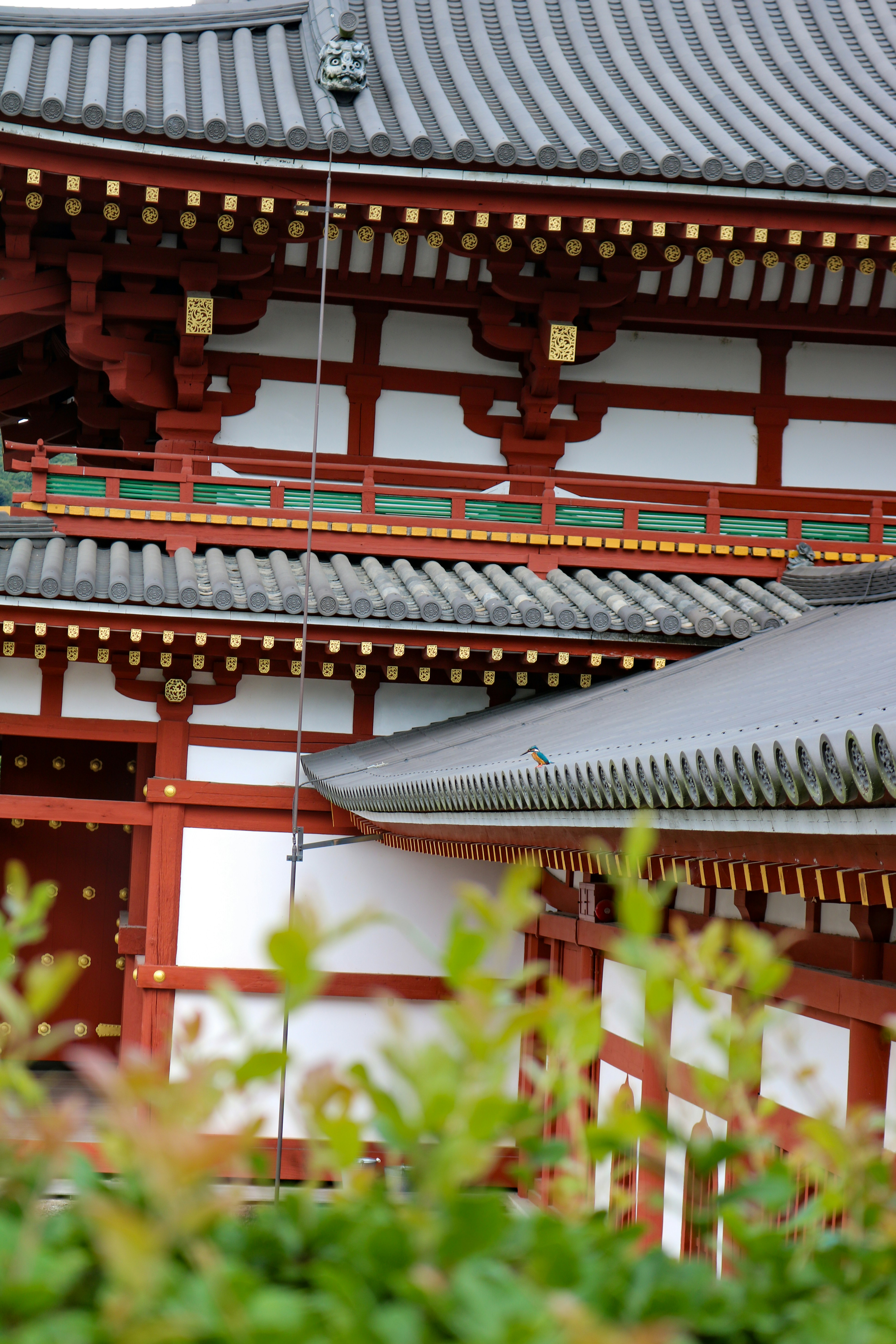 Japanese temple architecture is seen.