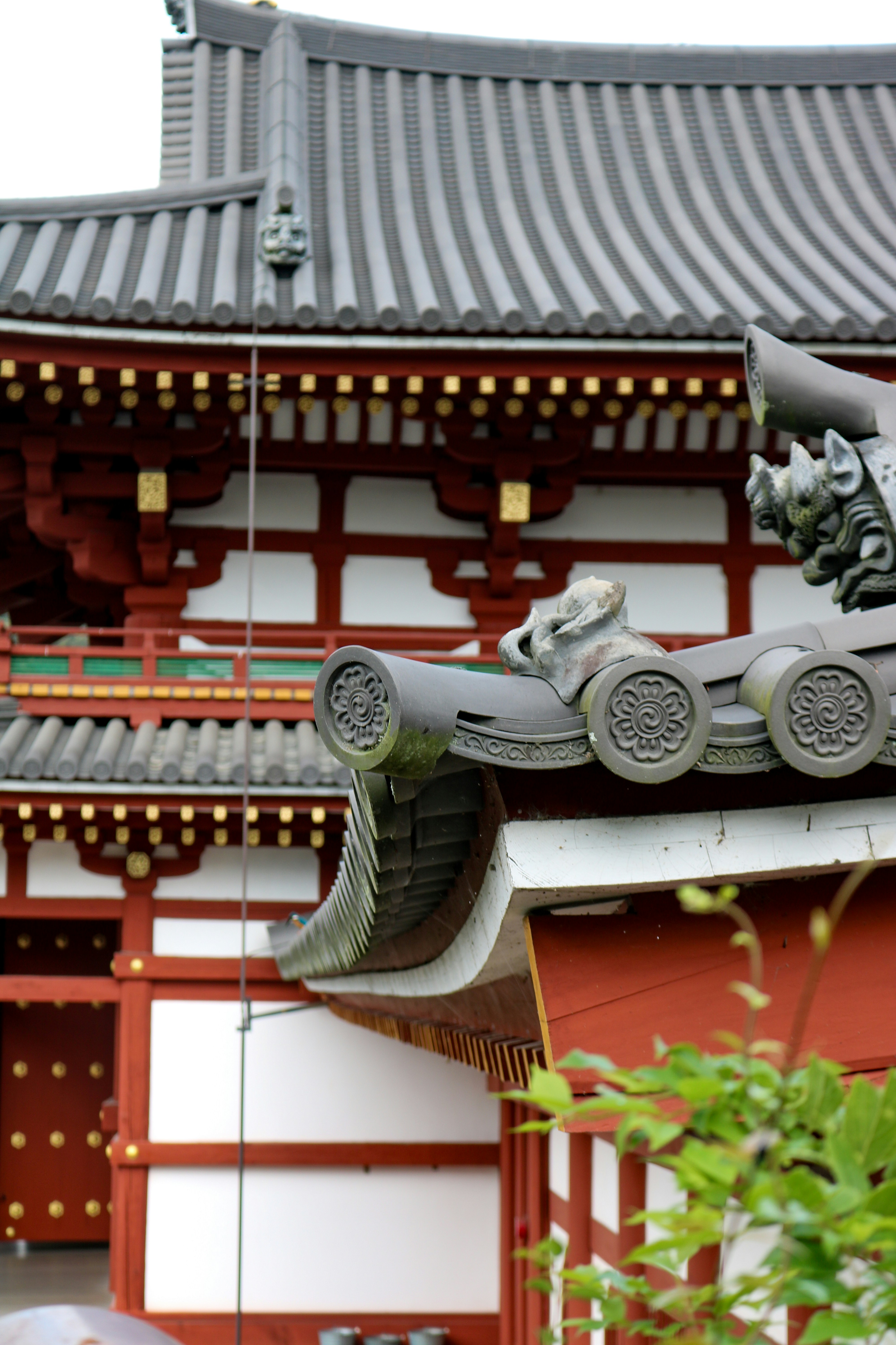 Japanese temple roof and architecture.